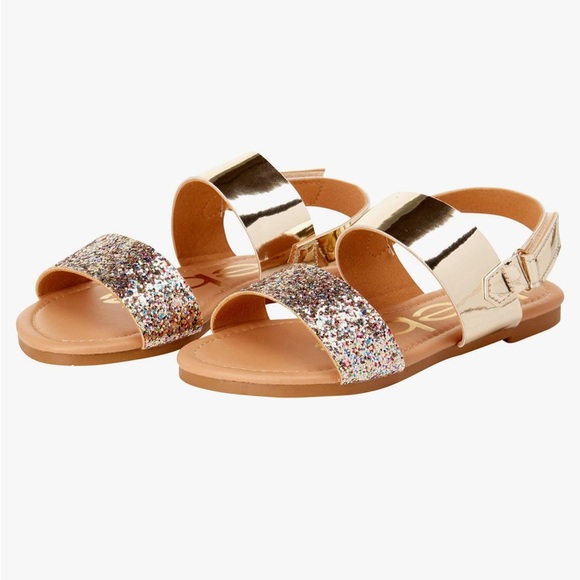 bebe Other - New BeBe Girls Gold and Glitter Strappy Sandals sz 13 Toddler